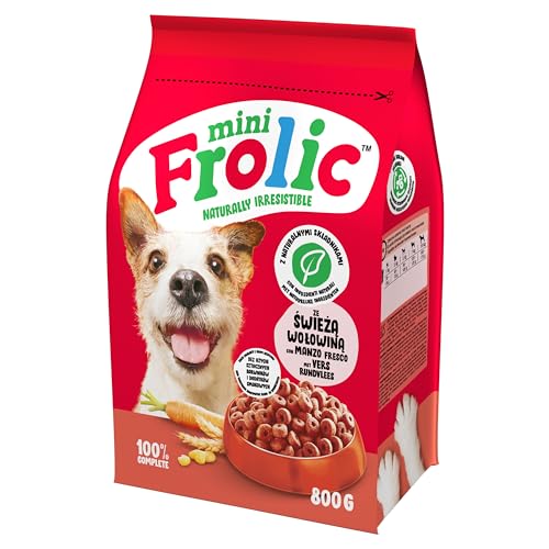 Frolic Mini-Leckerlis für Hunde, Rindergeschmack, Trockenfutter, 5 Beutel à 800 g von Frolic