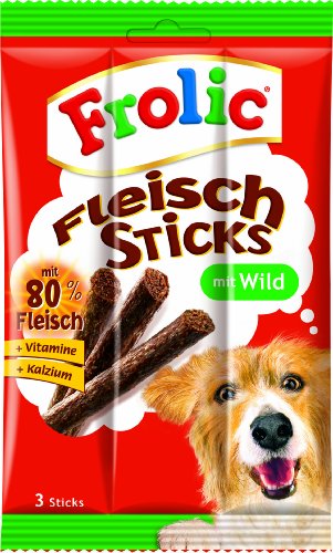 Frolic Snacks Fleisch Sticks mit Wild, 6er Pack (6 x 33 g) von Frolic