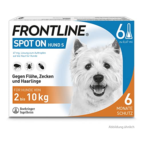 FRONTLINE Spot ON Hund S gegen Zecken, Flöhe & Haarlinge (kleine Hunde 2 bis 10 kg) - 6X Pipetten für bis zu 6 Monate Schutz - wasserfest von FRONTLINE