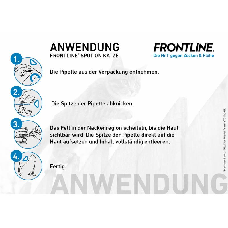 Frontline Spot-on für Katzen - 6 Pipetten von Frontline