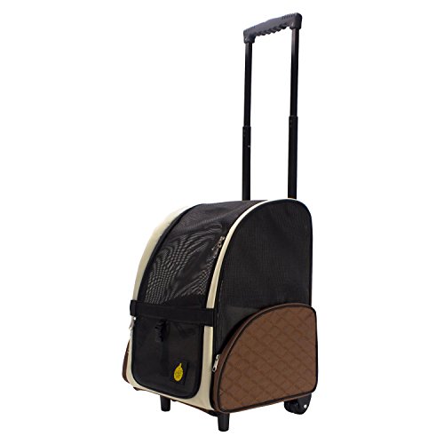 Frontpet Rolling Pet Travel Carrier/Pet Carrier mit Rädern/mit Rucksackgarnitur (30,5 cm W x 36,8 cm L x 49,5 cm H)/Air Travel Pet Carrier/Flughafen Pet Carrier/Pet Carrier/Transportbox für Haustiere von Frontpet