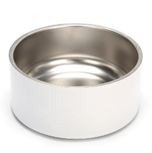 Frost Buddy | Dogbowls - Rutschfester Hundenapf - Edelstahl - Isolierter Hundenapf - Rutschfester Boden - Hält 5-12 Tassen Wasser oder Futter - Hundenäpfe für große Hunde (Weiß, 1,8 l) von Frost Buddy