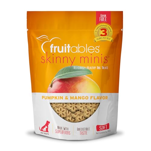 Fruitables Skinny Mini Hundeleckerlis - Gesunde Leckerlis für Hunde - Kalorienarme Trainings-Leckerlis - Frei von Weizen, Mais und Soja - Kürbis und Mango - 142 ml von Fruitables