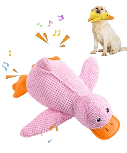 Frundoo Hundespielzeug Ente, Antistress-Ente-Hund, Quietschspielzeug Hund Kuscheltier für Hunde, Bequemes Spielzeug Hunde Plüsch Soundspielzeug für Hunde Plüsch Kauspielzeug von Frundoo