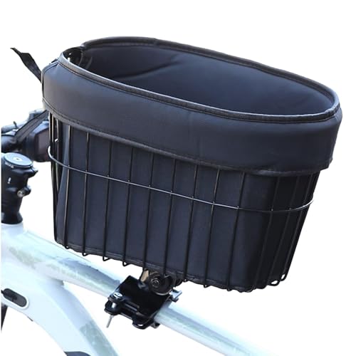 Bikes Baskets for Dogs, Cycling Pet Carrier, Secure & Comfortable Handlebar Basket, Lightweight Safe & Sturdy for Small Dogs, Cats & Mountain Bike Rides, Metal + PU, Black von Fruusv