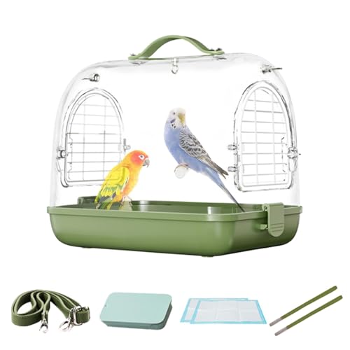 Bird Carrier, Portable Transparent Pet Backpack, Breathable Travel Bag, (Removable Perch & Ventilation Holes), for Cockatiel, Parakeet, Conure, Lovebird, Small Bird Transport von Fruusv