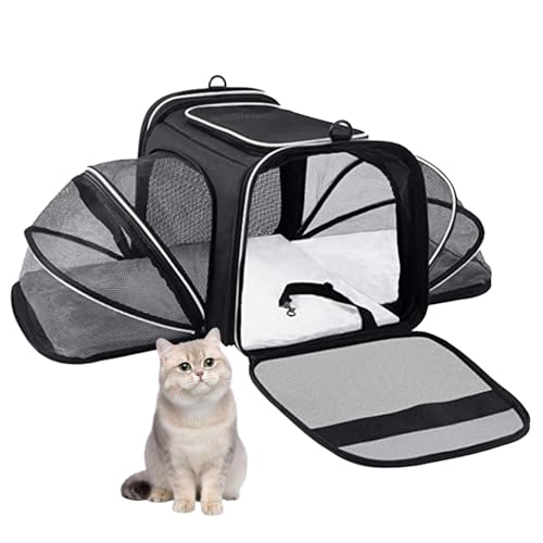 Cat Carrier for Car Travel, Foldable Cat Travel Bag, Soft-Sided Pet Carrier, Airline Approved Cat Carrier, Expandable Dog Carrier Bag, Lightweight Pet Carrier, Dog Carrier for Shopping von Fruusv