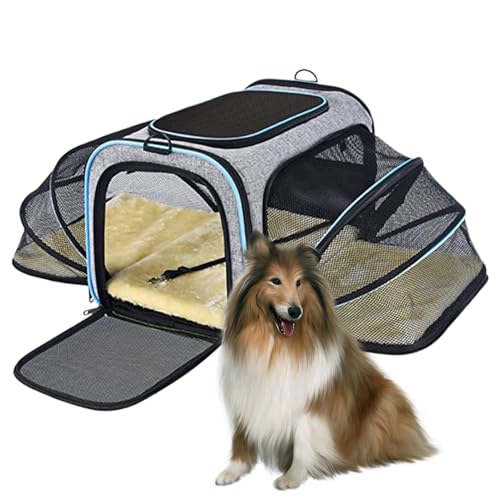 Cat Carrier for Car Travel, Foldable Cat Travel Bag, Soft-Sided Pet Carrier, Airline Approved Cat Carrier, Expandable Dog Carrier Bag, Lightweight Pet Carrier, Dog Carrier for Shopping von Fruusv