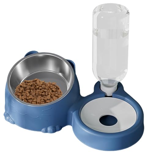 Cat Stainless Steel Bowl, Automatic Water Dispenser, Large Capacity Water Bowl, Stainless Steel Tilted Bowl with Automatic Water Dispenser, Perfect for Cats, Small Dogs, and Kittens von Fruusv