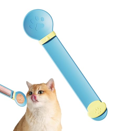 Cat Strip Squeeze Spoon, Portable Dispenser Cat Spoon, Wet Food Squeezer Spoon, Cat Squeezer, Lickable Cat Snack Scoop, Cat Food Dispenser Spoon, Liquid Paste Cat Spoon von Fruusv