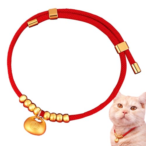 Chinese New Year Pet Collar, Adjustable Chinese Dog Collar with Gold Ingot, New Year Necklace, Cute Pet Costume Supplies, Cat Collar for Cat Kitten Puppy Small Dogs, Festive Pet Accessory von Fruusv