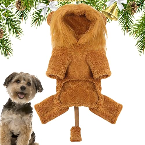 Dog Lion Costume - Cozy Pet Cosplay Dress Up Outfit with Soft Lion Wig, Perfect for Small to Large Dogs – Cute, Warm, and Fun Pet Clothes for Halloween, Parties, and Everyday Use von Fruusv