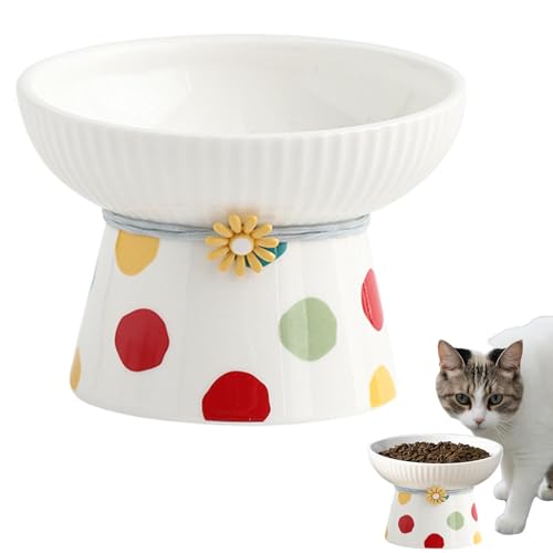 Elevated Cat Food Bowl, Tilted Elevated Food Bowls, 330ml Ceramic Water Bowl, Feeding Dish for Small Dog, Cat Food and Water Dish, Ergonomic Cat Feeding Bowl, Elevated Pet Dish, Non-Slip Cat Food Bowl von Fruusv