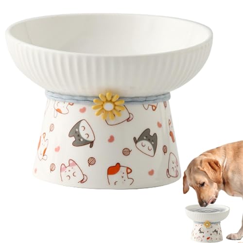 Elevated Cat Food Bowl, Tilted Elevated Food Bowls, 330ml Ceramic Water Bowl, Feeding Dish for Small Dog, Cat Food and Water Dish, Ergonomic Cat Feeding Bowl, Elevated Pet Dish, Non-Slip Cat Food Bowl von Fruusv