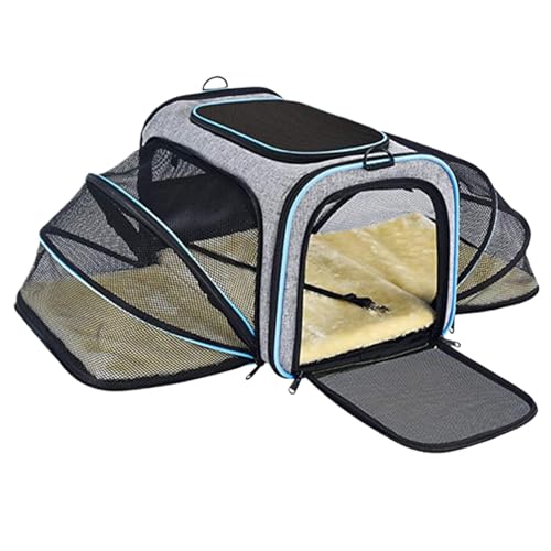 Expandable Cat Carrier, Portable Cat Travel Bag, Pet Carrier For Cats And Dogs, Dog Travel Carrier Bag, Expandable Pet Carrier For Travel, Detachable Pet Carrier Bag, Lightweight Cat Carrier With Mesh von Fruusv