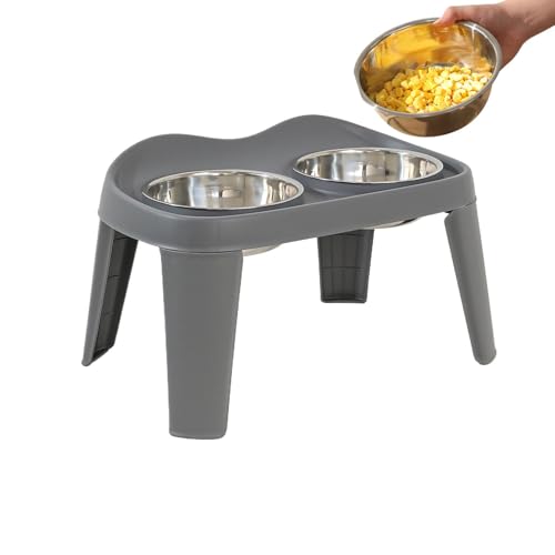 Foldable Dog Water Feeder, Double Pet Food Water Bowls, Travel-Friendly Dog Bowl Set, Dog Cat Elevated Feeder, Spill-Proof Food Bowl Stand, Raised Dog Bowl for Medium Dogs von Fruusv