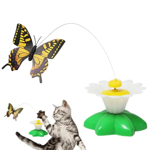 Fruusv Cat Interactive Toys, Electric Fluttering Kitten Teaser, 360° Rotating Bird Butterfly, Engaging Playtime Toy for Multi Cat Homes, Fun Exercise and Stimulation von Fruusv