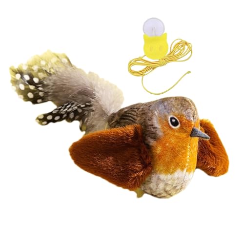 Fruusv Chirping Bird Cat Toy, Interactive Bird Toy, Touch Activated Cat Toy, Realistic Chirping Toy, Tweeting Cat Toy, Kitten Exercise Toy, Catnip Toys for Cats, Chirping Bird Kitten Toy von Fruusv