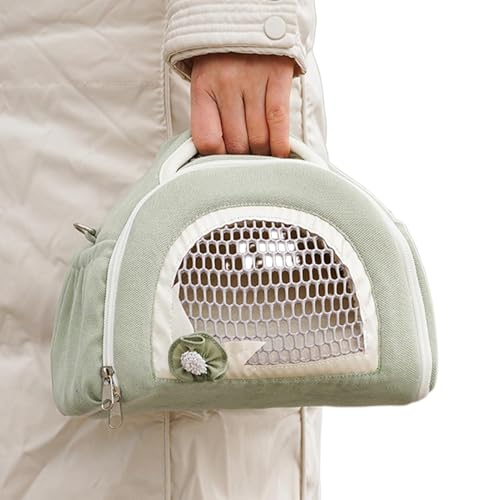 Fruusv - Hamster Take-Out Bag, Small Animal Takeaway Bag with Shoulder Straps, Small Animal Hamster Carrier, Breathable Pet Bag for Hamster, Bunny, Bird and Small Pet 24x19x17cm/9.45x7.48x6.69 inche von Fruusv