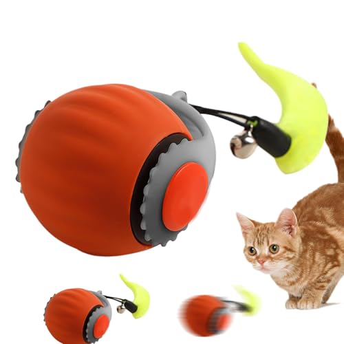 Fruusv Interactive Cat Ball Toy, Pet Cat Intelligent Sensor Ball, Electric Cat Toy for Kittens, Adjustable Rolling Cat Ball, Smart Cat Ball with Sensors, Fast Rolling Cat Toy for Carpet von Fruusv