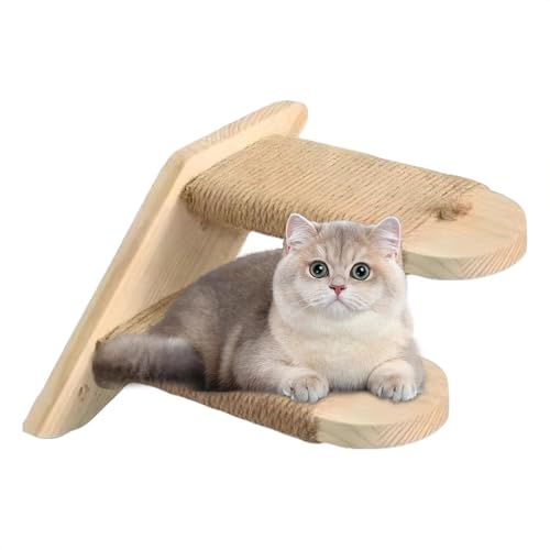 Fruusv Katzen-Wandstufen, Katzen-Kletterregal zur Wandmontage | Katzen-Kletterstufen aus natürlichem Kiefernholz - Platzsparende Katzentreppen und Stufen zum Klettern, Spielen und Ausruhen von Katzen von Fruusv