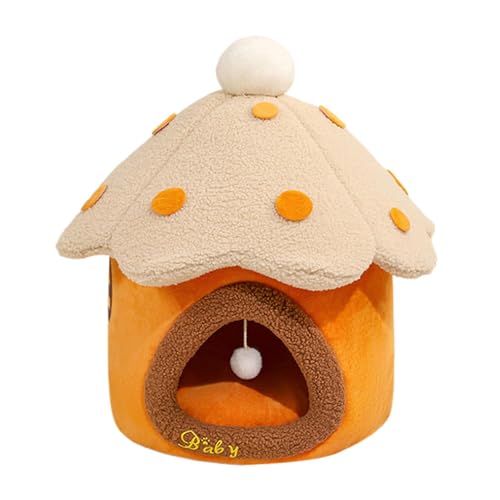 Fruusv Mushroom Shaped Cat Bed | Cozy Kitten Condo and Pet Sleeping Nest | Removable Washable Cushion Cat House, Pet Bed Cave for Cats, Comfortable Pet Cave for Cats and Puppies von Fruusv