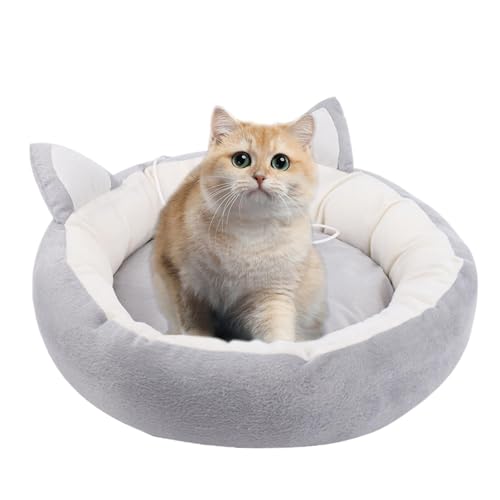 Fruusv Soft Pet Bed | Cozy Cat Cushion Bed with Adorable Cat Ear Design | Breathable Plush Sleeping Mat for Small and Medium Cats and Dogs, Comfortable Nest for Pets von Fruusv