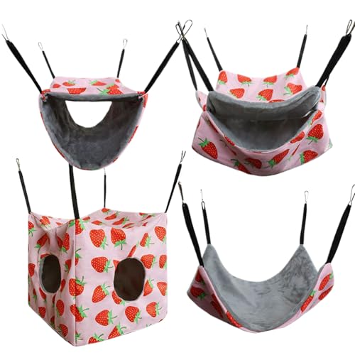 Hamster Hammock, 4 Pieces Breathable Ferret Tunnel Hammock, Pet Cage Accessories, Anti-Slip Small Animal Sleeping Bed for Hamsters, Squirrels, Chinchillas, Pink & Green Hamster Hammock, 4 Pieces Breathable Ferret Tunnel Hammock, Pet Cage Accessories, Anti-Slip Small Animal Sleeping Bed for Hamsters, Squirrels, Chinchillas, Pink & Green von Fruusv