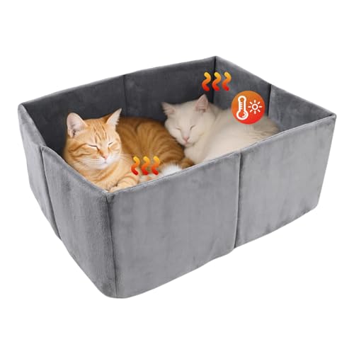 Katzenbetten für den Innenbereich, Katzenhöhle, isoliert, beruhigende Hundehütte, gemütlicher Schlafschutz für Kätzchen, Welpen, Outdoor, Reisen, Winter, Haustierschlafen, 48 x 37 x 19 cm, Grau Katzenbetten für den Innenbereich, Katzenhöhle, isoliert, beruhigende Hundehütte, gemütlicher Schlafschutz für Kätzchen, Welpen, Outdoor, Reisen, Winter, Haustierschlafen, 48 x 37 x 19 cm, Grau von Fruusv