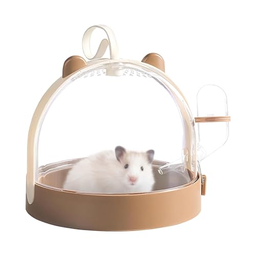 Portable Hamster Carrier Cage | Small Animal Travel Cage with Water Bottle | Ventilated Hamster Cage for Travel, Outdoor Use, Ideal for Dwarf Hamster, Gerbil von Fruusv