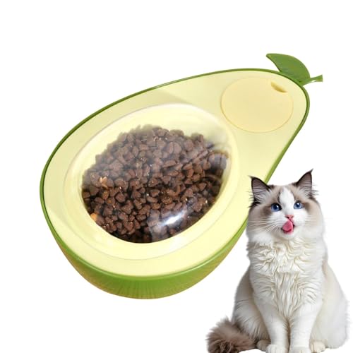 Puppy Feeding Bowl, Avocado-Shaped 690ml Slow Feeder Double Bowl, Anti-Choking Cat Food Dish, Large-Caliber Pet Supplies for Small Dogs & Indoor Cats, 28x18x14cm von Fruusv