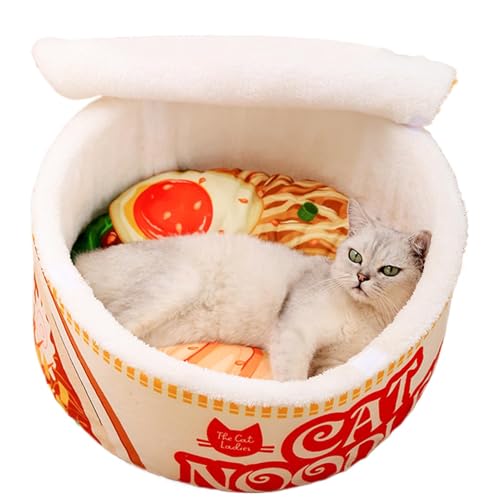 Ramen Bowl Dog Bed, Soft Noodle Bowl Shape Pet Sofa Nest, Creative Pet Nest with Cover for Indoor Small Medium Large Cats, Cozy and Unique Pet Bed for Cats and Dogs, Comfortable and Pet Nest von Fruusv