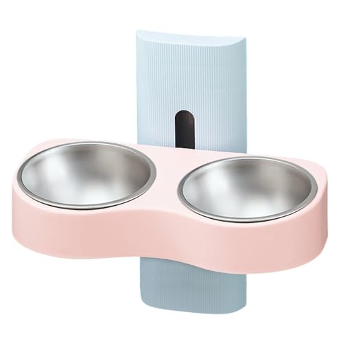 Removable Dog Bowls, Height Adjustable Double Feeding Bowls, Multipurpose Pet Feeding Bowls, Cat Water Bowls for Neck Protection, Anti-Slip Design Adjustable Pet Bowls for Small and Medium Dogs von Fruusv