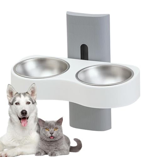 Removable Dog Bowls, Height Adjustable Double Feeding Bowls, Multipurpose Pet Feeding Bowls, Cat Water Bowls for Neck Protection, Anti-Slip Design Adjustable Pet Bowls for Small and Medium Dogs von Fruusv