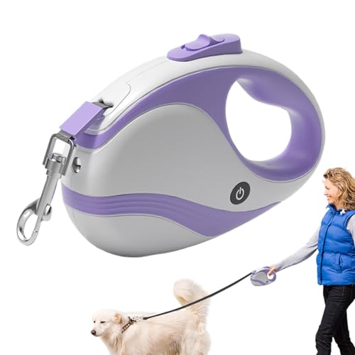 Retractable Pet Leashes, USB Flashlight Telescopic Leash, Non-Slip Handle, Ergonomic Training Harness, Safe Walking for Small and Medium Pets, 5x12x18 cm, Black and Purple von Fruusv