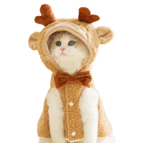 Warm Christmas Cosplay Dress, Cozy Dog Cat Christmas Hat, Pet Holiday Costume for Cats, Puppy Christmas Cape, Holiday Dress for Pets, Christmas Cosplay Outfit for Pets von Fruusv