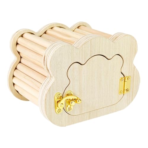 Fruusv Wooden Hamster Hide Out, Cute Cloud-Shaped Tiny Wooden House, Small Animals Habitat Hut, Wood Land Decor for Dwarf Gerbil, Hamster, Mice, Pets, 22x6.5x9.5cm von Fruusv