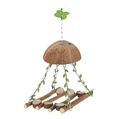 Parrots Coconut-shell Hammock Swing Bridge Swing Standing Training Supplies Bridge Ladder Hammock Coconut-Shell Toy bird cage toy for conures parrots cockatiels lovebirds wellensittiche von FuBESk