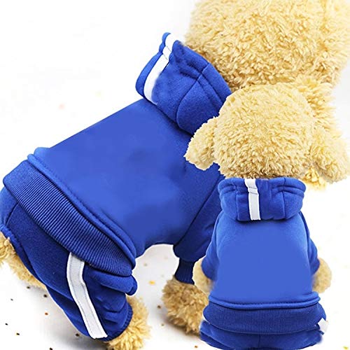 Haustier 2 Pullover for Hunde, Kleidung, Wollpullover, warme Pullover, Sweatshirt-Jacke Baumwolljacke 4 Meter Größe: S (blau) (Color : Blue) von FuQingShiLongShanYuHuaShiPinDian