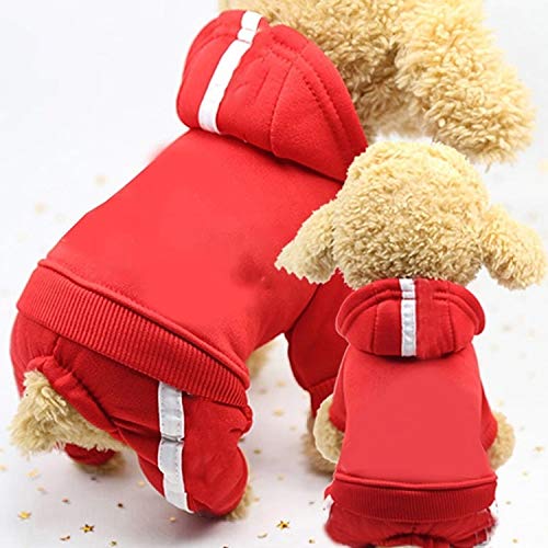 Haustier 2 Pullover for Hunde, Kleidung, Wollpullover, warme Pullover, Sweatshirt-Jacke Baumwolljacke 4 Meter Größe: S (blau) (Color : Red) von FuQingShiLongShanYuHuaShiPinDian