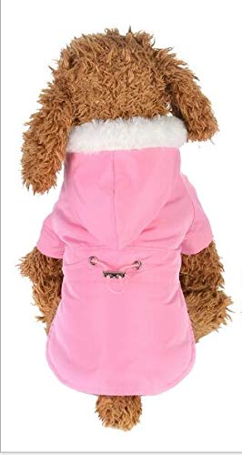 Haustier Haustier Hund Katze Fell unten im Freien Winter warmen Jacke Mantel Medium Hund Kleidung Wintermantel, Größe: L (Pink) (Color : Pink) von FuQingShiLongShanYuHuaShiPinDian