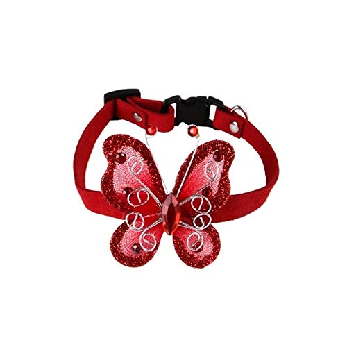 Haustier Hundehalsband 2 PCS Dog Bow Kragen Puppy Teddy Schmuck Kragen (lila) (Color : Red) von FuQingShiLongShanYuHuaShiPinDian