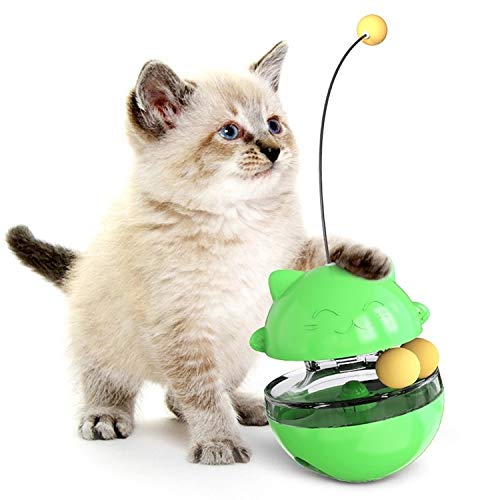 Haustier Pet Tumbler Interactive Toy Cat Nahrung rüttelt Leak-Kugel mit verstellbarem Leak Holes, lustige Puzzle-Ball Katze Selbst Füttern Spielzeug Welpen spielen Bowl Feeder Erhöht IQ und mentale St von FuQingShiLongShanYuHuaShiPinDian