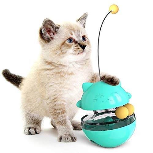 Haustier Pet Tumbler Interactive Toy Cat Nahrung rüttelt Leak-Kugel mit verstellbarem Leak Holes, lustige Puzzle-Ball Katze Selbst Füttern Spielzeug Welpen spielen Bowl Feeder Erhöht IQ und mentale St von FuQingShiLongShanYuHuaShiPinDian