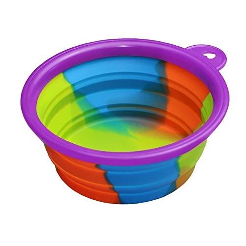 Haustier Silikon-Folding-Ausstattungs-bewegliche Spielraum-Schüssel Hundezufuhr Wasser Lebensmittel Hundenapf Container (Color : Purple) von FuQingShiLongShanYuHuaShiPinDian