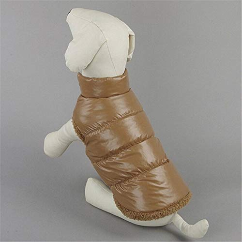 Haustier wasserdichte Hundegeschirr Jacke Wintermantel Welpen Weste Kleidung Wattepads warme Haustier-Katzen-Jacke Bekleidung Welpen-Mädchen-Jungen mit D-Ring-Größe: S (Color : Coffee) von FuQingShiLongShanYuHuaShiPinDian