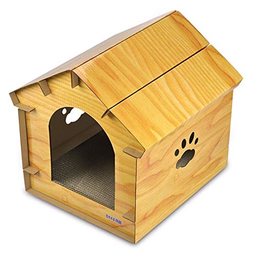 Pet LJ CP-080 DIY Spire House Katzenstreu Wellpapier Katzenkratzbrett Schleifkralle Spielzeug (Gelb) (Farbe: Gelb) von FuQingShiLongShanYuHuaShiPinDian