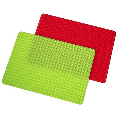 Fubdnefvo Thanksgiving Truthahn Grillmatte und Hund Snack Maker Pan Mat Gesundes Kochen Set von 2 Rot und Grün von Fubdnefvo