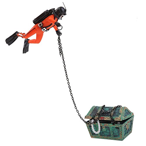 Fubdnefvo Treasure Diver Dekoration für Aquarium, Orange von Fubdnefvo