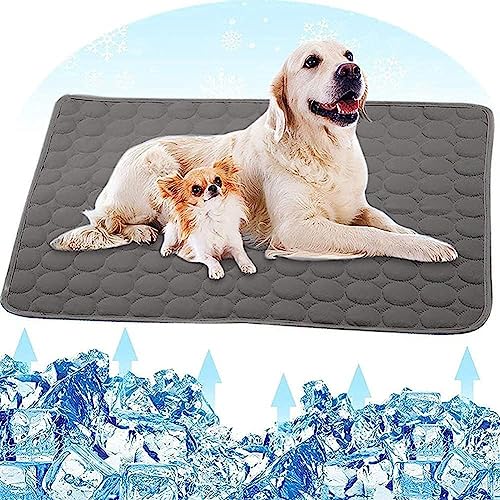 Fueegue Kühlmatte für Hunde Haustier Kühlmatte Hund Hundematte Bett Kühldecke Kühlkissen für Katzen Waschbar Haustiere, Dunkelgrau, 55*70cm von Fueegue